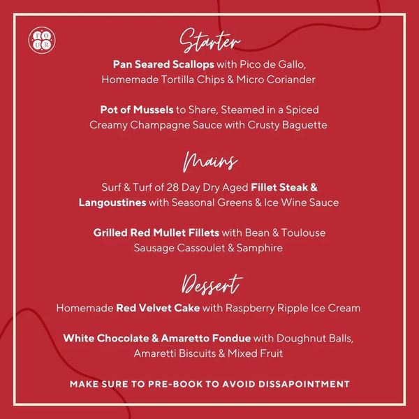 our valentine's day special menu