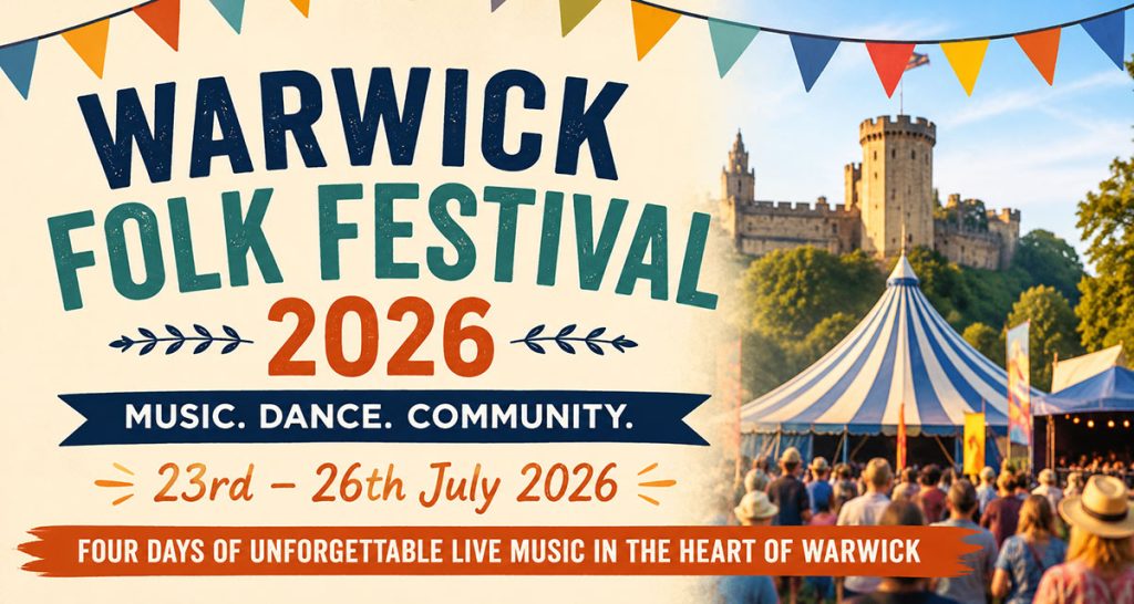 warwick folk festival 2026 banner.